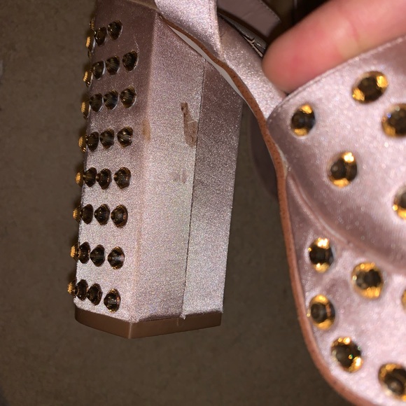 Aldo Blush Rhinestone Block Heels - Picture 5 of 6